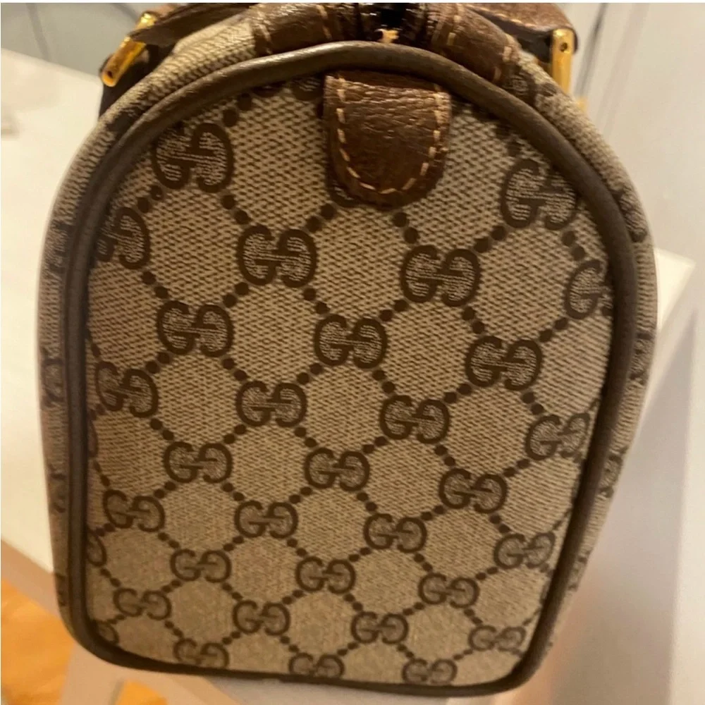 Gucci Brown and Green Satchel Handbag  with Signature Webbing 🌷👜🌷 - Picture 5 of 12